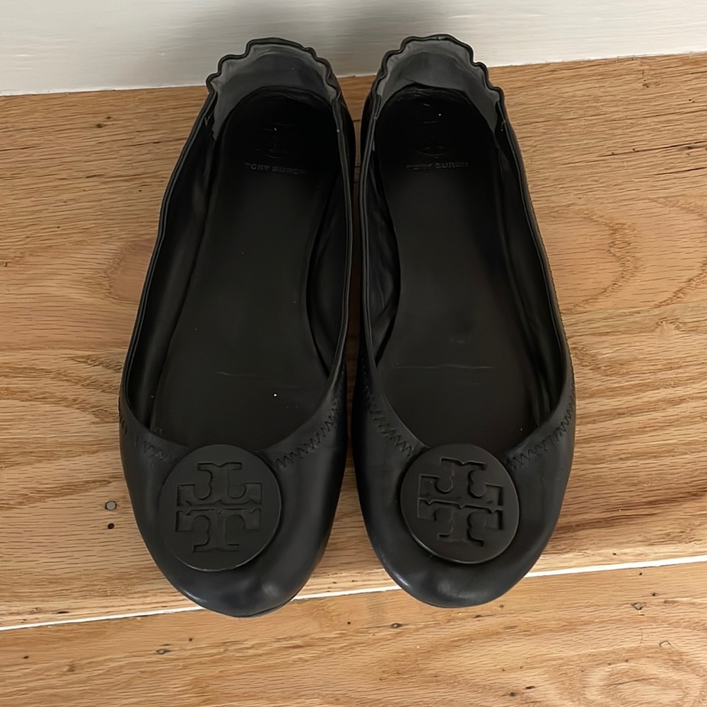 Tory Burch Black Minnie Travel Ballet Flat
